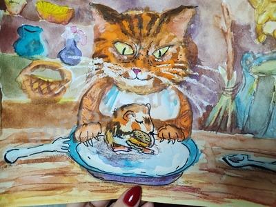 Кот на обеде 