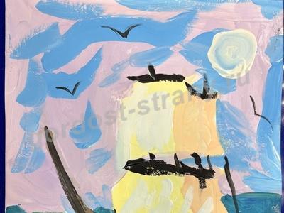 Корабль с парусами